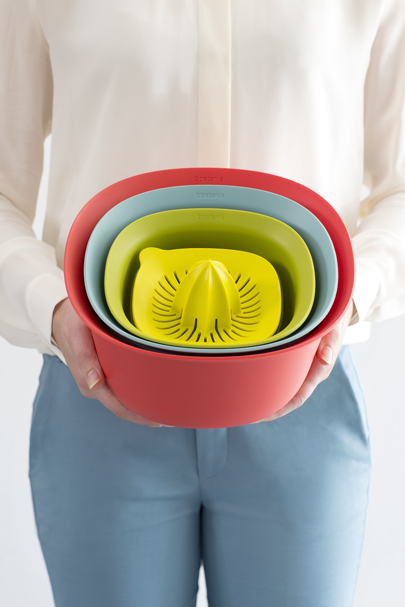 Brabantia Tasty Colours Set de cuencos 4 piezas, Plástico, Surtido, 25x25x14 cm