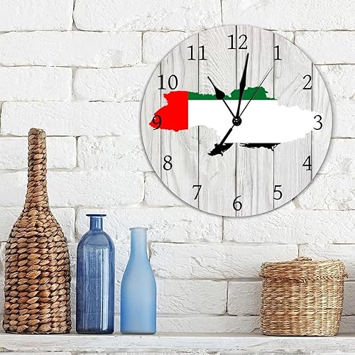 Miniatura 7 de Reloj de pared de madera decorativo divertido de 10 pulgadas, con mapa de la bandera de Trinidad y Tobago, reloj de pared con bandera nacional,