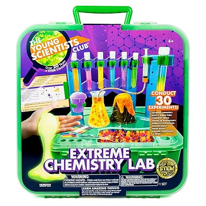 The Young Scientists Club Extreme Chemistry Lab, DIY Chemistry Experiments & Activities, Great for Science Party, at-Home STEM Kits for Kids Age 6, 7, 8, 9