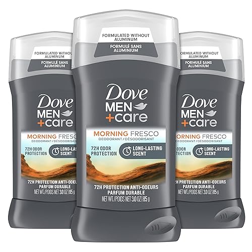 Dove MenCare - Desodorante en barra para hombres Morning Fresco 3 unidades sin aluminio 72 horas protección contra olores desodorante para hombre