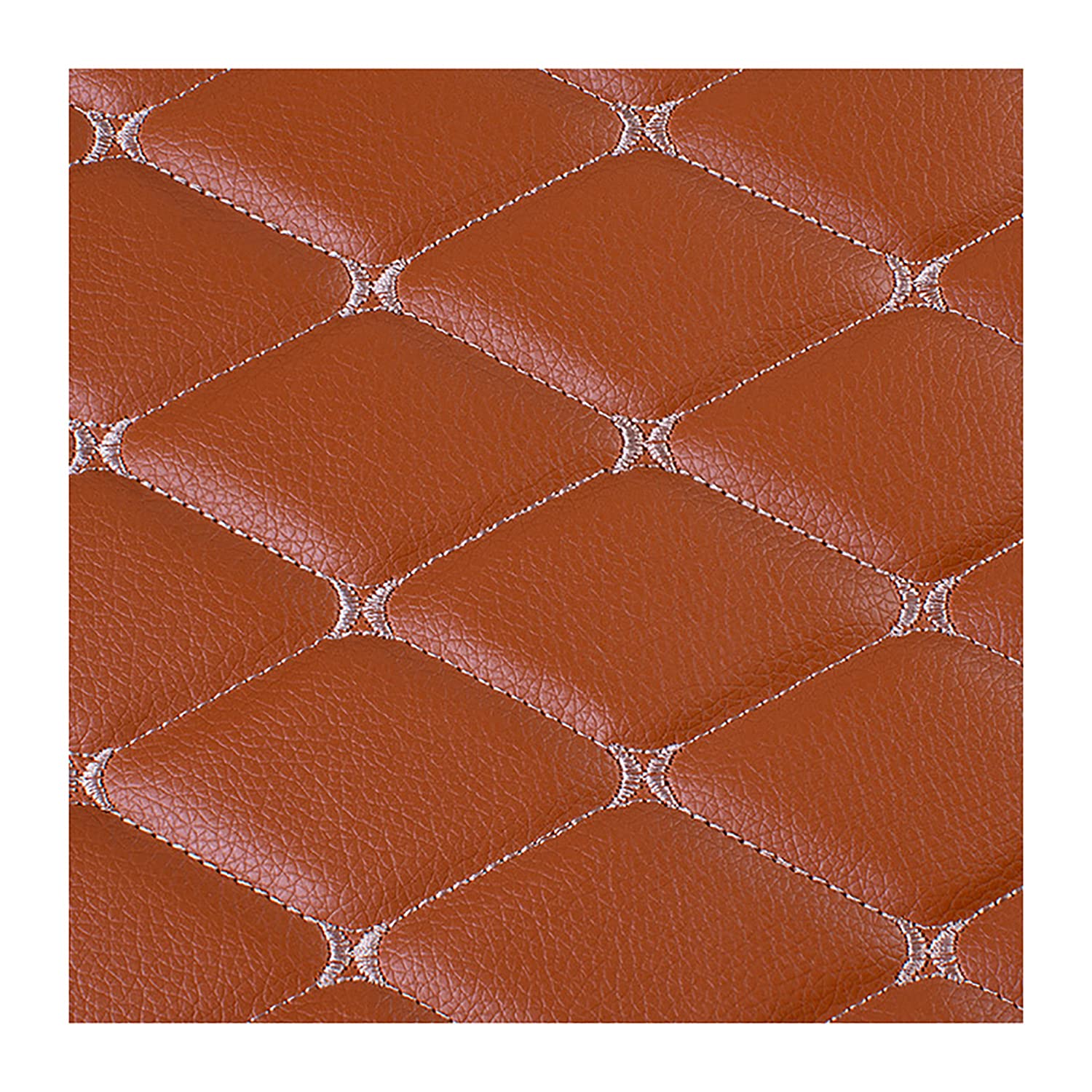 Genarbtes Kunstleder Polsterstoff Kunstledergewebe Vinyl-Ledertuch Strukturiertes Material Auto Boot Textil Diamantgitter Leder mit Lychee-Muster Braun(Size:5 x 1.38 m)