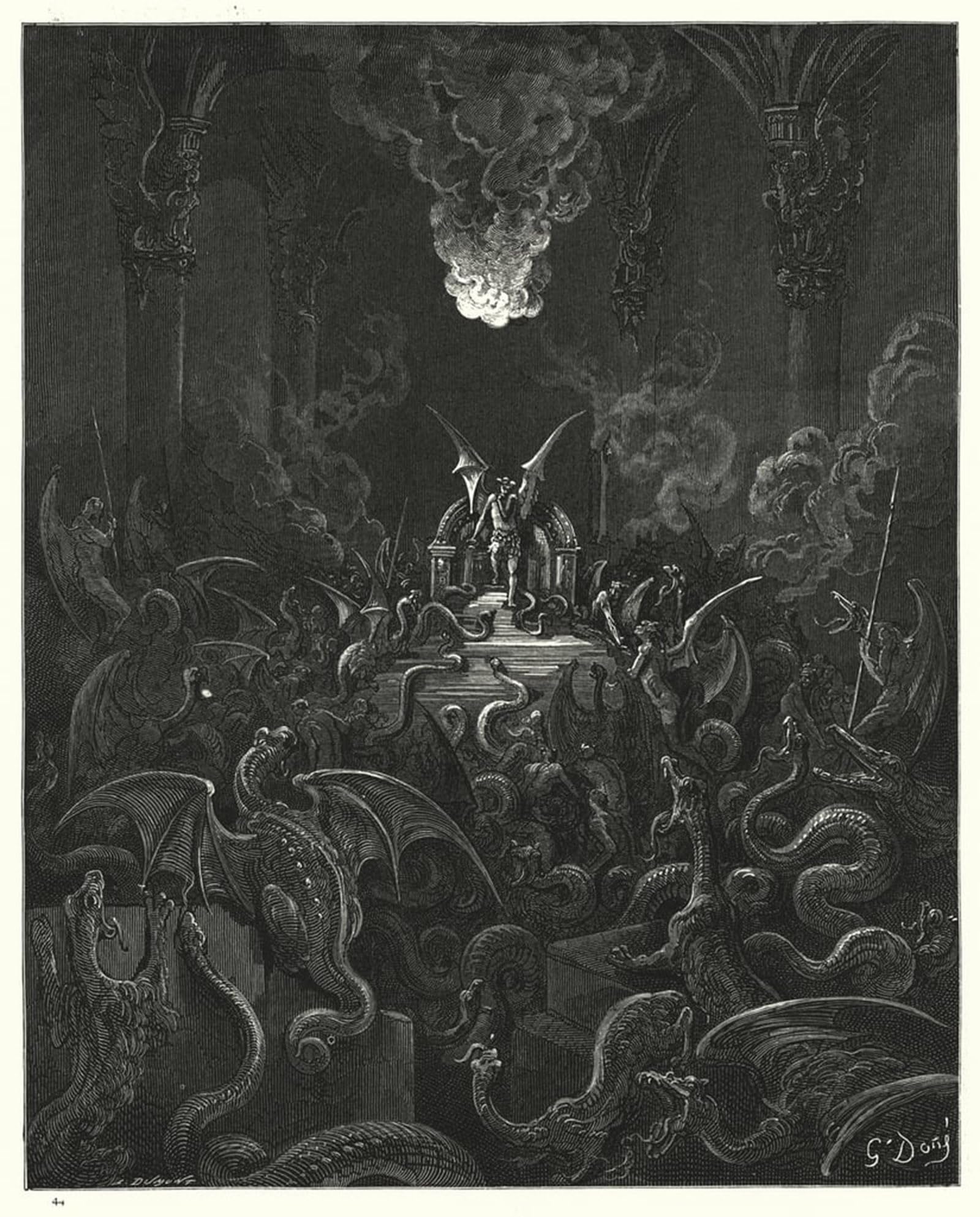 POSTERIIk Vintage Classic Picture Landscape Artwork Illustration by for Miltons Paradise Lost by Gustave Dore Portrait Canvas Painting for Office Home Decor 60x90cm
