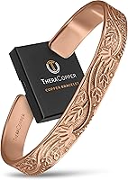 TheraCopper 100% Pure Copper Bracelet for Men & Women - Handmade Tibetan Cuff Bangle, Raw Solid Uncoated Adjustable Fit