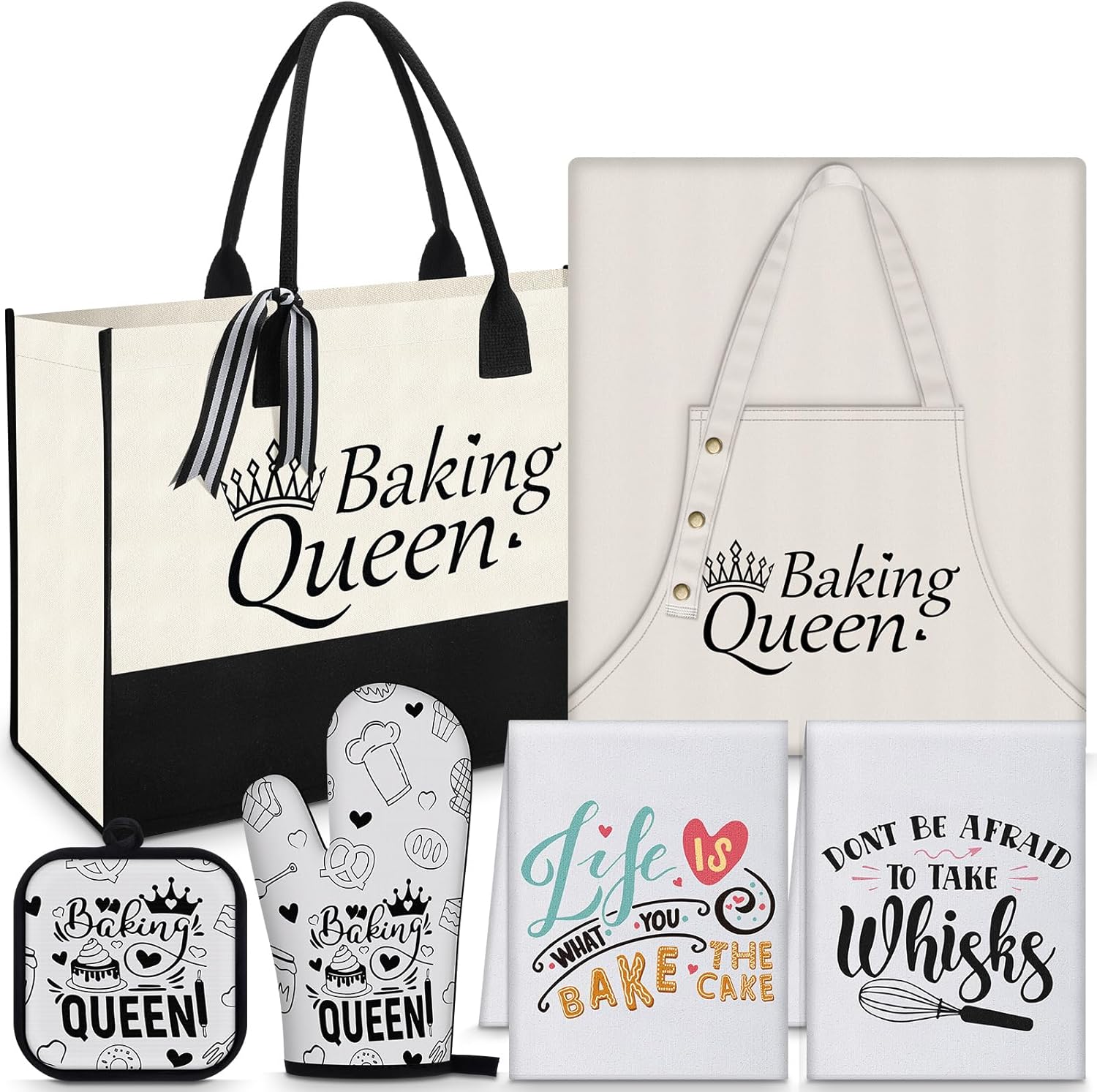 6 Pcs Baking Gifts Set Fun Bake Gifts for Women Birthday Presents for Baker Mom Sister Wife Aunt Baking Queen - Image 1 of 6