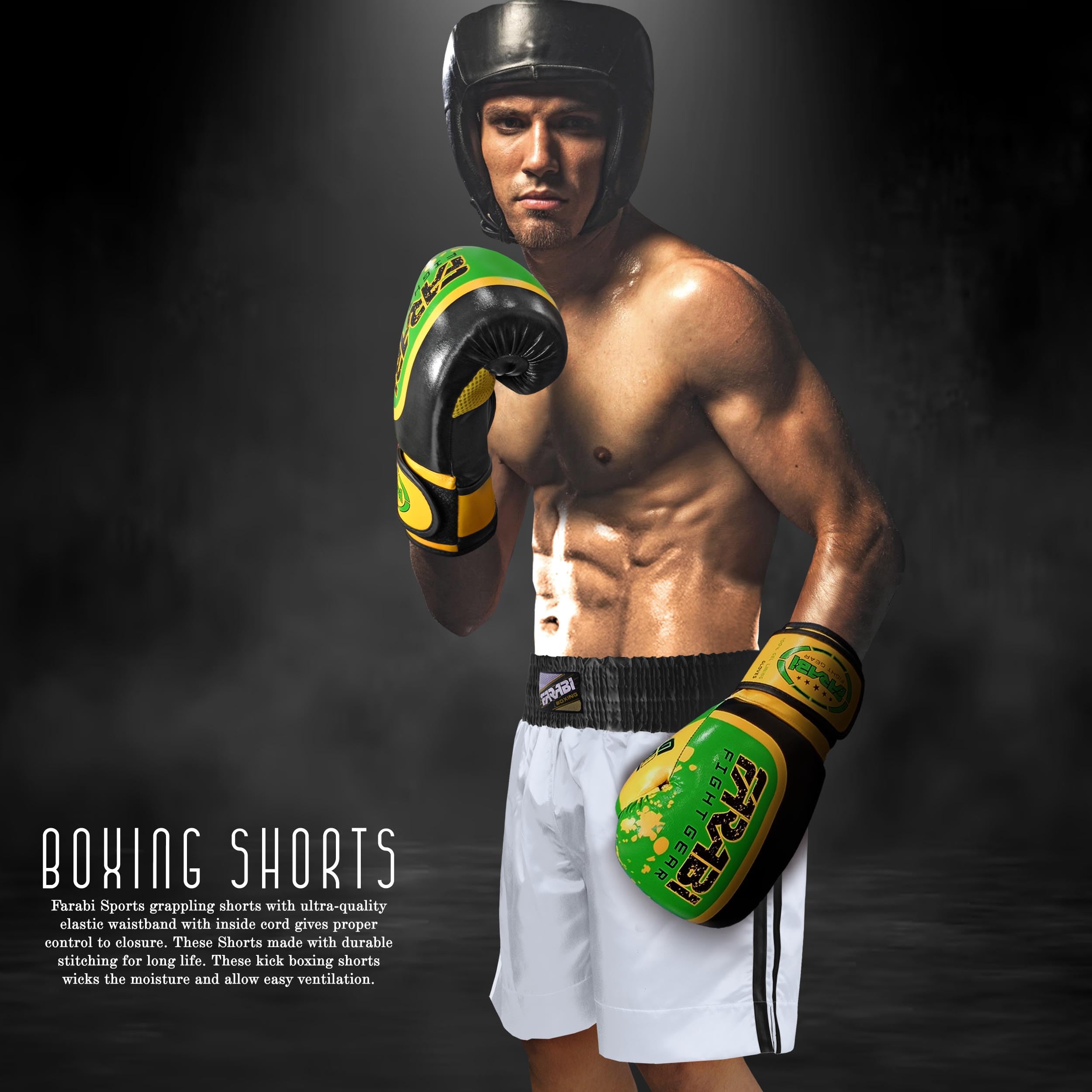 Farabi Sports Spodenki bokserskie dla dorosłych, mężczyzn, kobiet, dzieci, junior, kickboxing, spodenki bojowe, oddychające i przytulne spodenki do treningu bokserskiego, treningu bokserskiego