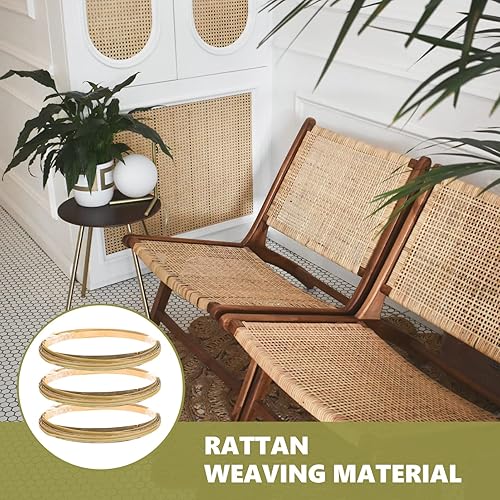 Miniatura 9 de Tiras de bambú 3 rollos de caña plana ancha fina caña de bambú natural palos bobina plana para cesta suministros de tejido de ratán correas de caña