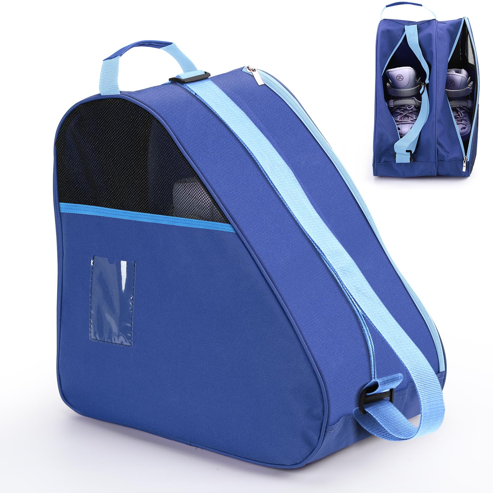 Rollschuh Tasche, Atmungsaktive EIS/Inline/Roller Skate Tragetasche, Schulter und Top Handle Oxford Tote Rollschuh Tasche, Verdickte Roller Storage Bag für Erwachsene und Kinder (Blau)