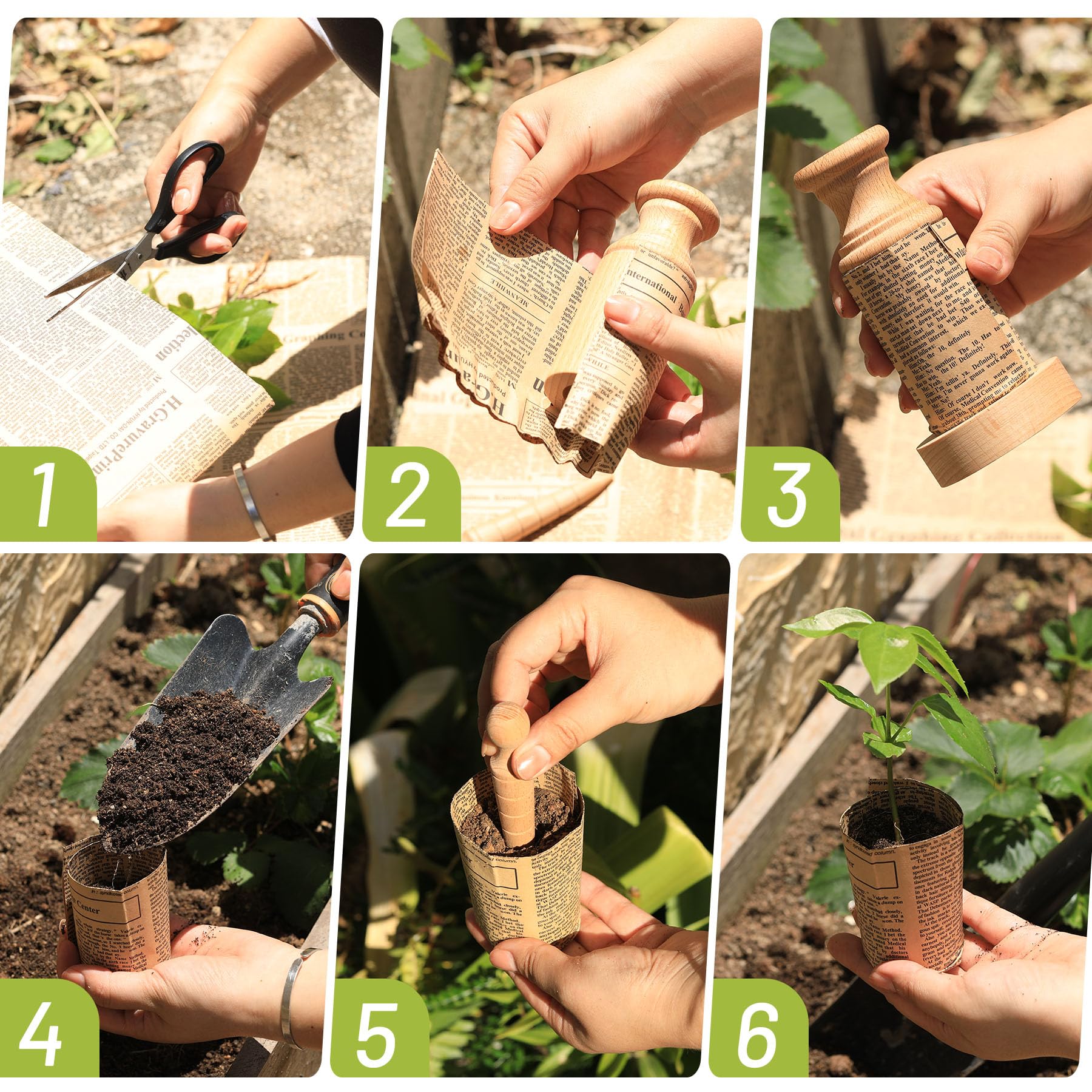 Umweltfreundlicher Pflanztopf Paper Pot Maker Holz - Setzlingstopf Former  Aus Zeitung Umweltfreundlich
