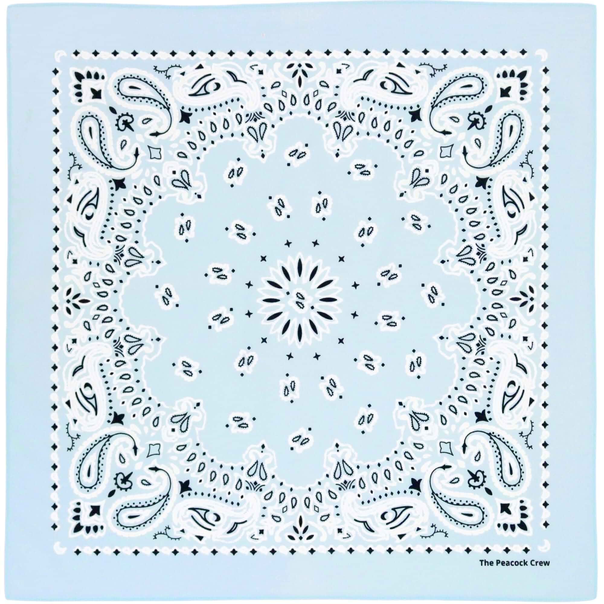 The Peacock Crew Premium Soft Cotton Designer Bandana for Men and Women 22x22 in Paisley