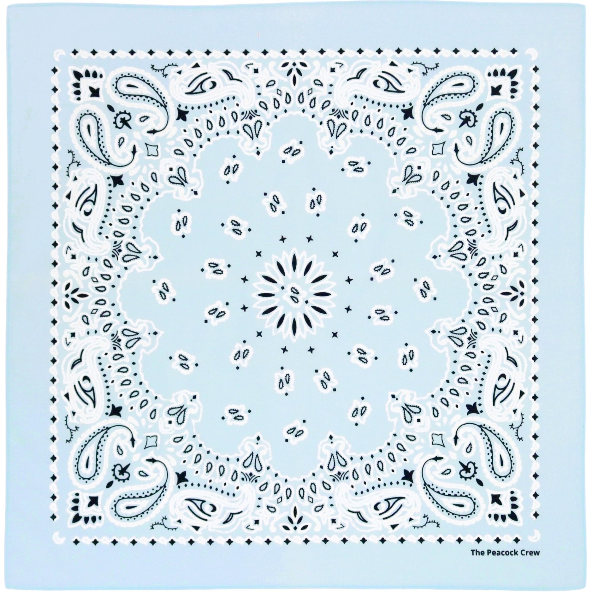 The Peacock Crew Premium Soft Cotton Designer Bandana for Men and Women 22x22 in