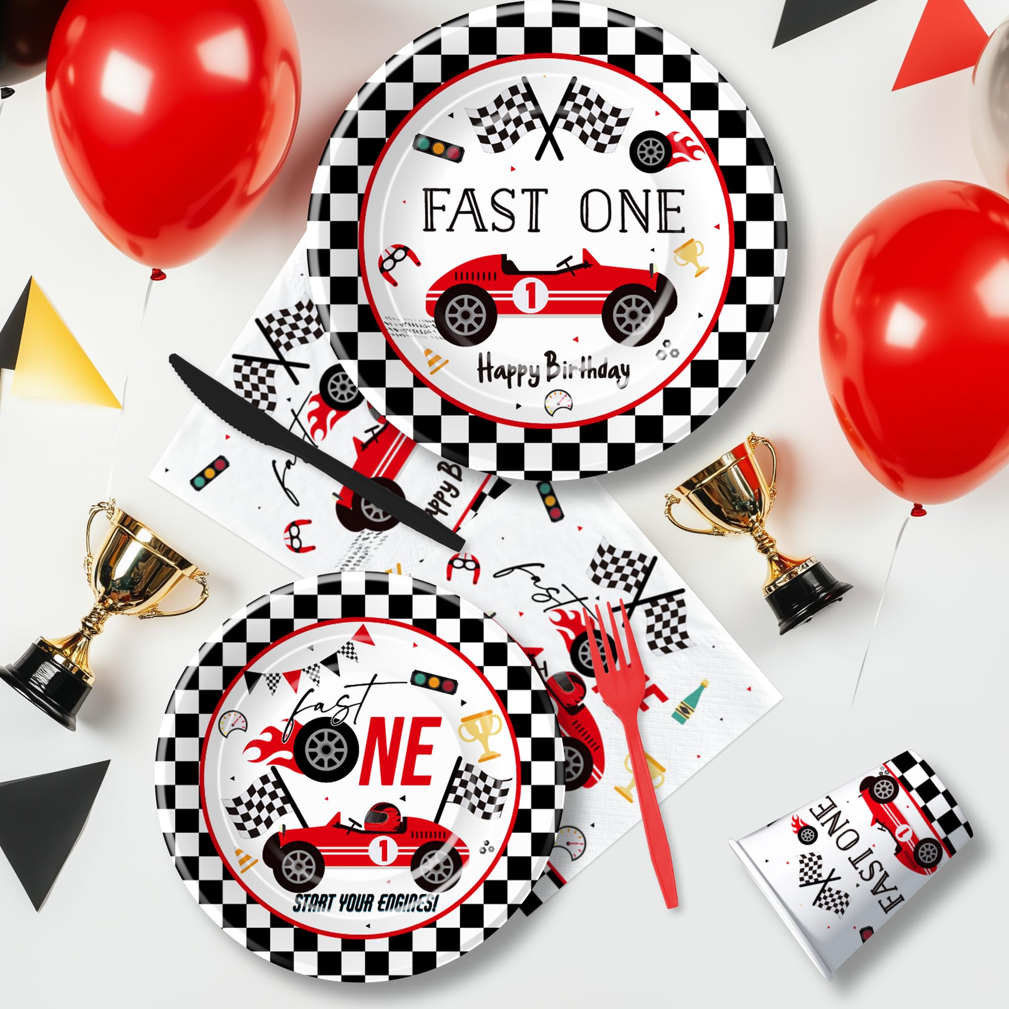 Race Car Centerpiece Sticks - 12-Pack Vintage Racing Decor For 2nd Birthday, Baby Shower, Checkered Theme Party - View #7
