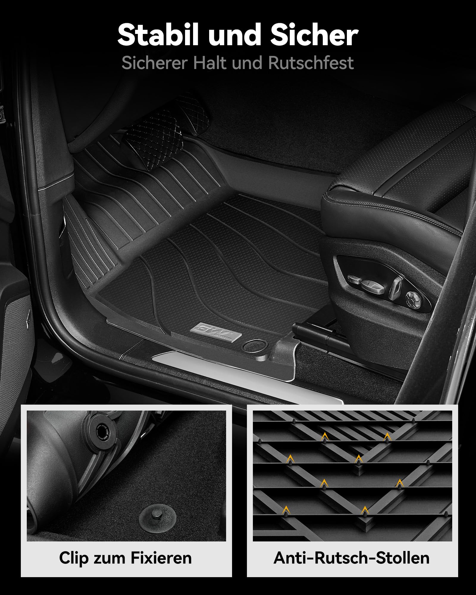 3W Fußmatten & Kofferraumwanne für Porsche Cayenne 9Y0 2018-2026 | TPE Thorex™ Allwetter | 3D Maßgeschneiderte Passform | Hundefreundlich Auto Zubehör | Wasserdicht & Kratzfest | Antirutsch
