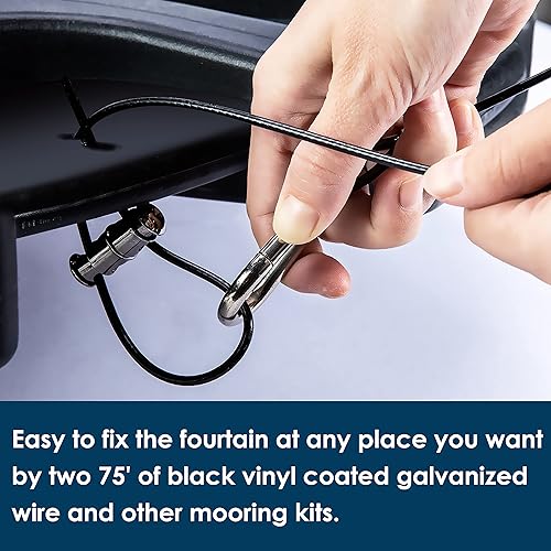 Miniatura 6 de HQUA -FS02 Fuente flotante grande de 110 V 14 HP OD  de 32 pulgadas con bomba de fuente de 9000 GPH cable de alimentación de 100 pies patrón clásico