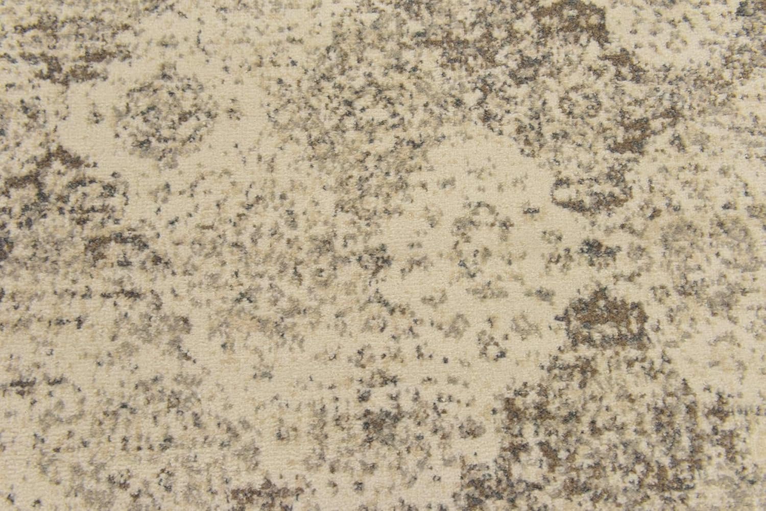 Gray Abstract 4' x 6' Stain-Resistant Synthetic Rug