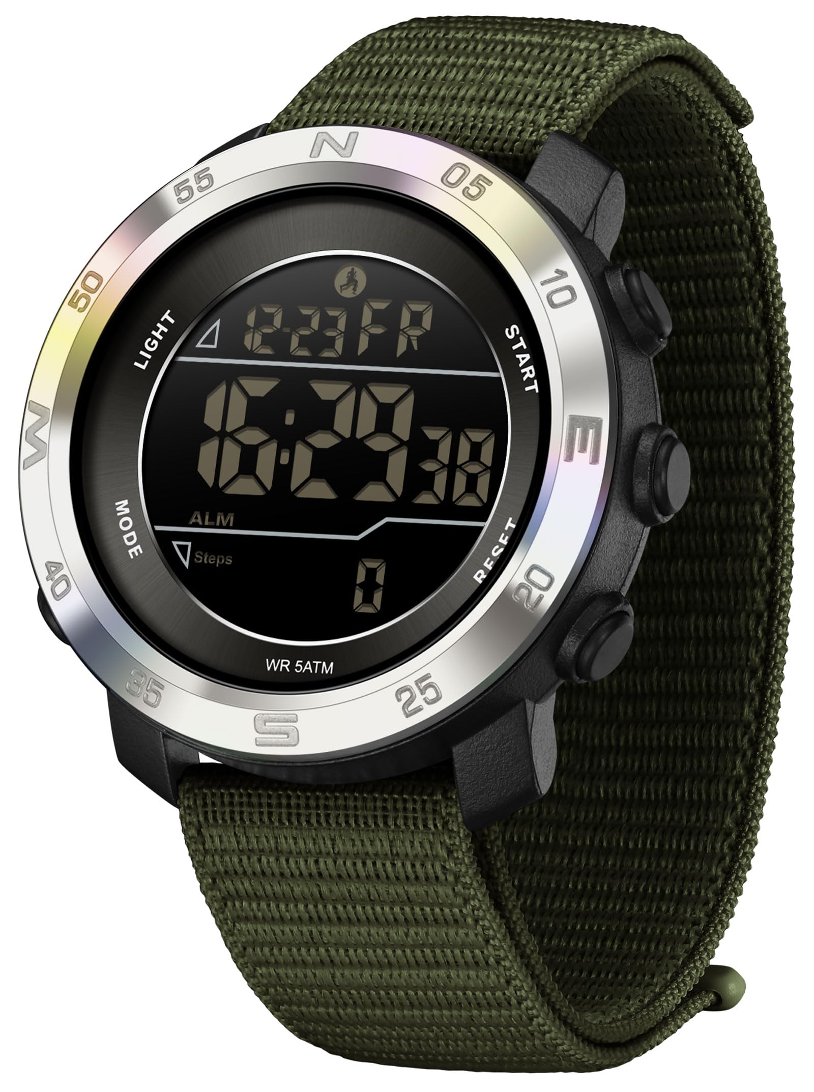 findtime Rechteckige Armbanduhr Sportuhr Digital Analog Sili