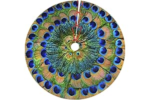 Exquisite Peacock Circle Christmas Tree Skirt