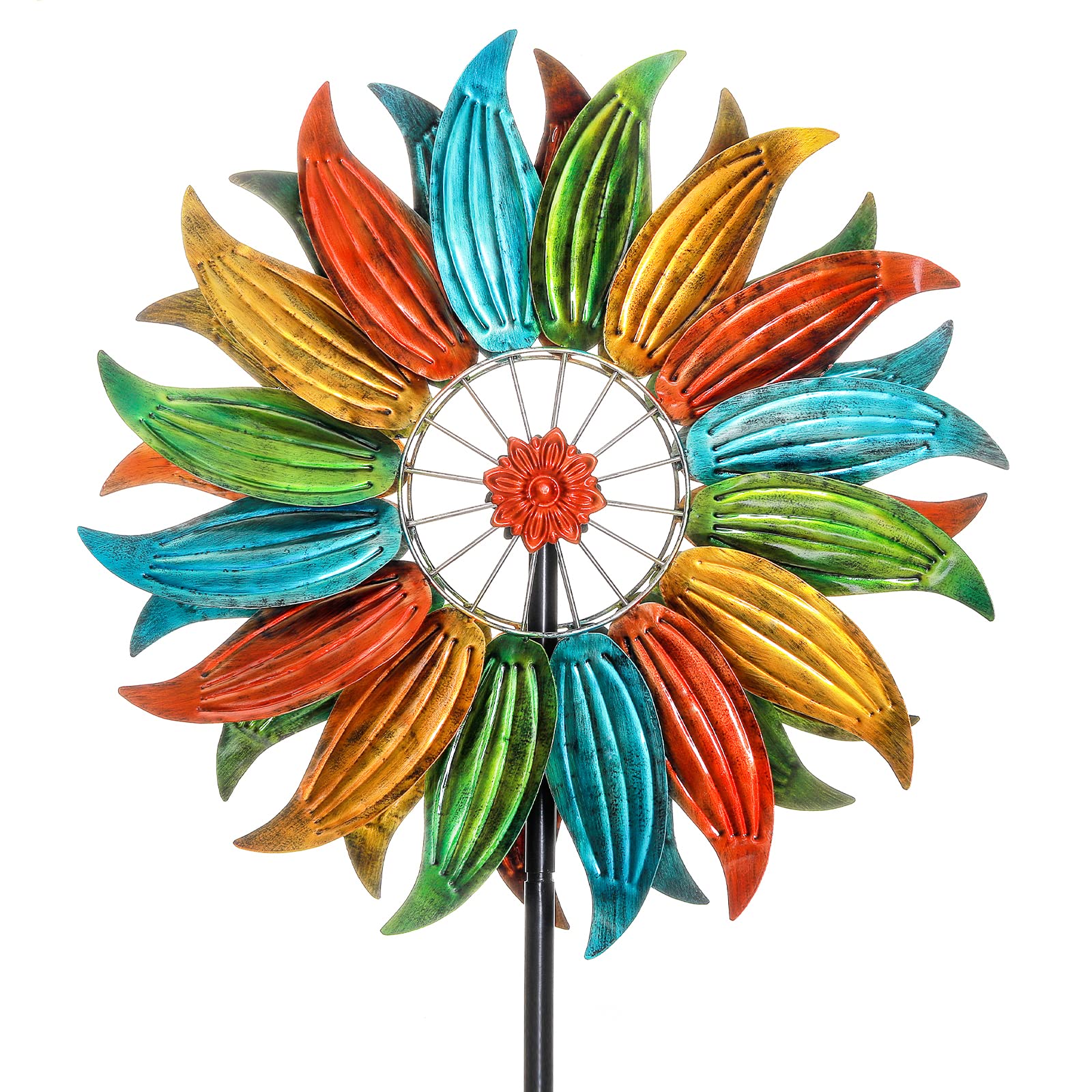 360 Wind Spinner Extra Large Wind Spinners 22.8in Outdoor Clearance Metal Rainbow Spinners with Strong Wind Resistance,Garden Windmill for Yard and Garden Lawn