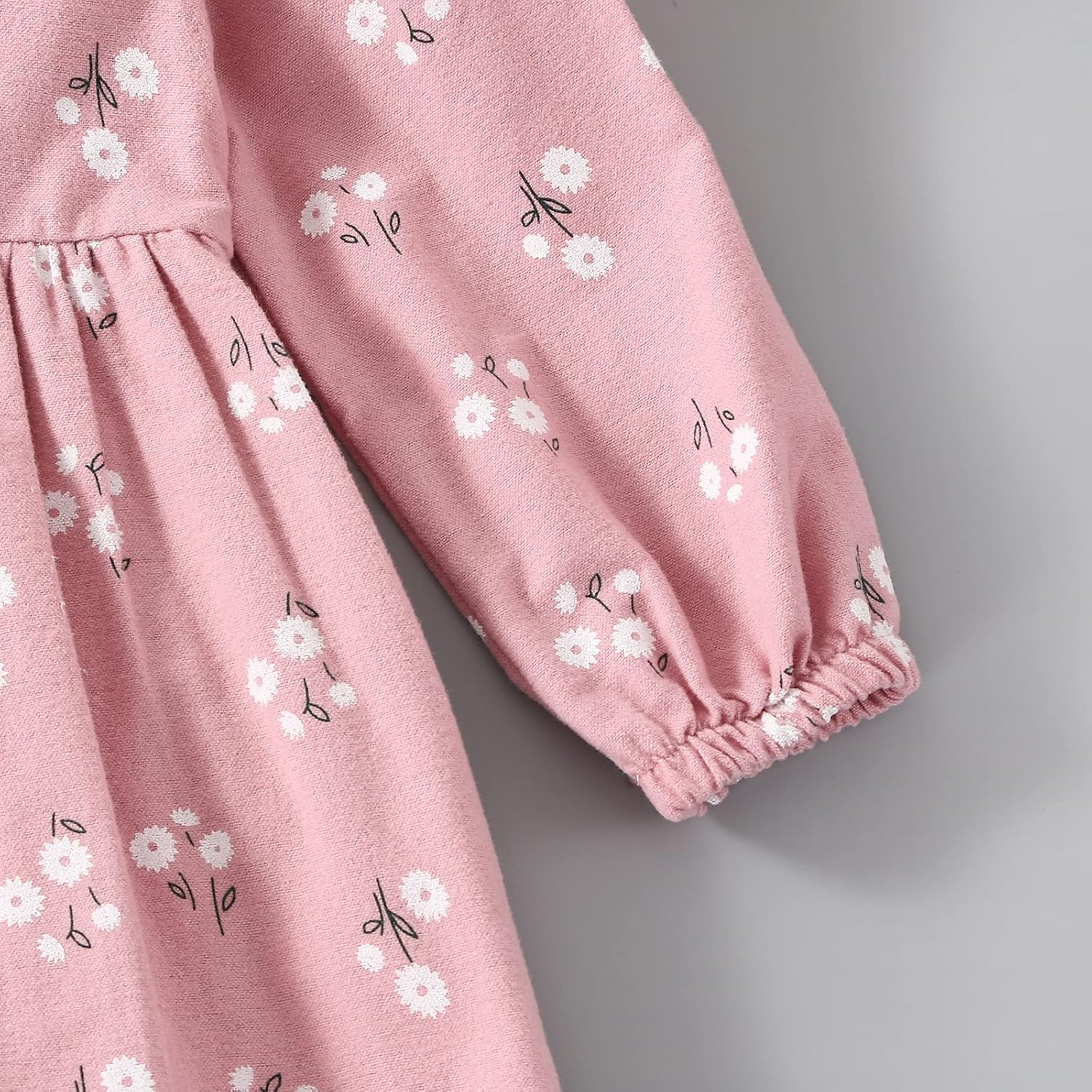 VINUOKER Toddler Fall Winter Long Sleeve Cotton Dress for Girls - Floral Tunic Dress 2-7 Years - Image 5