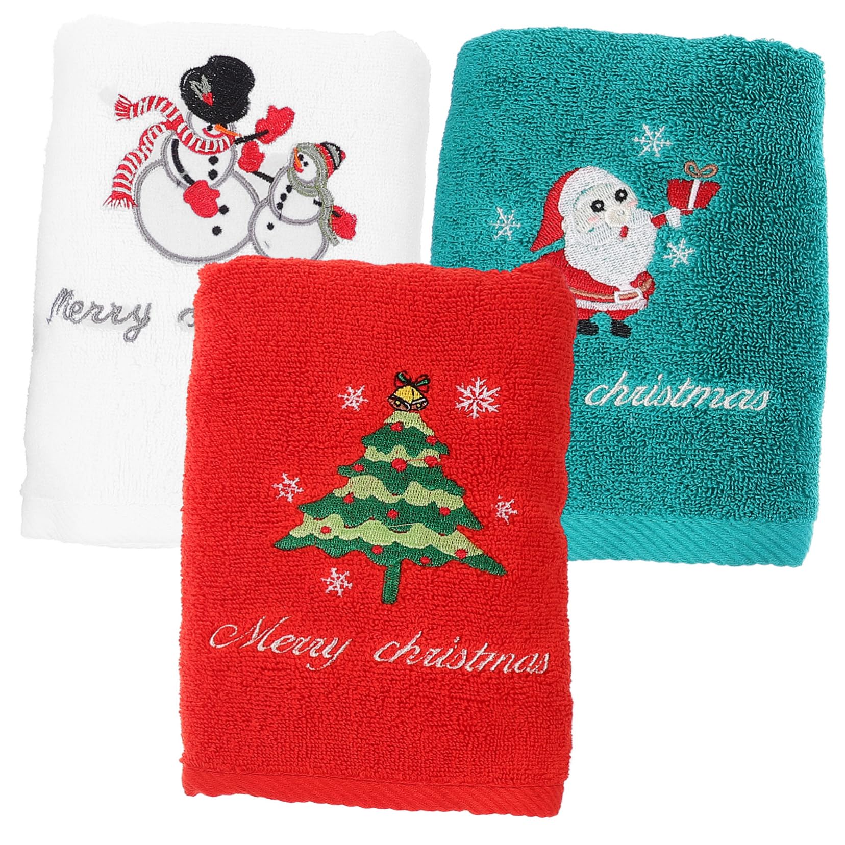 Juego de 3 toallas de Navidad de algodón para decorar tu cuarto de baño