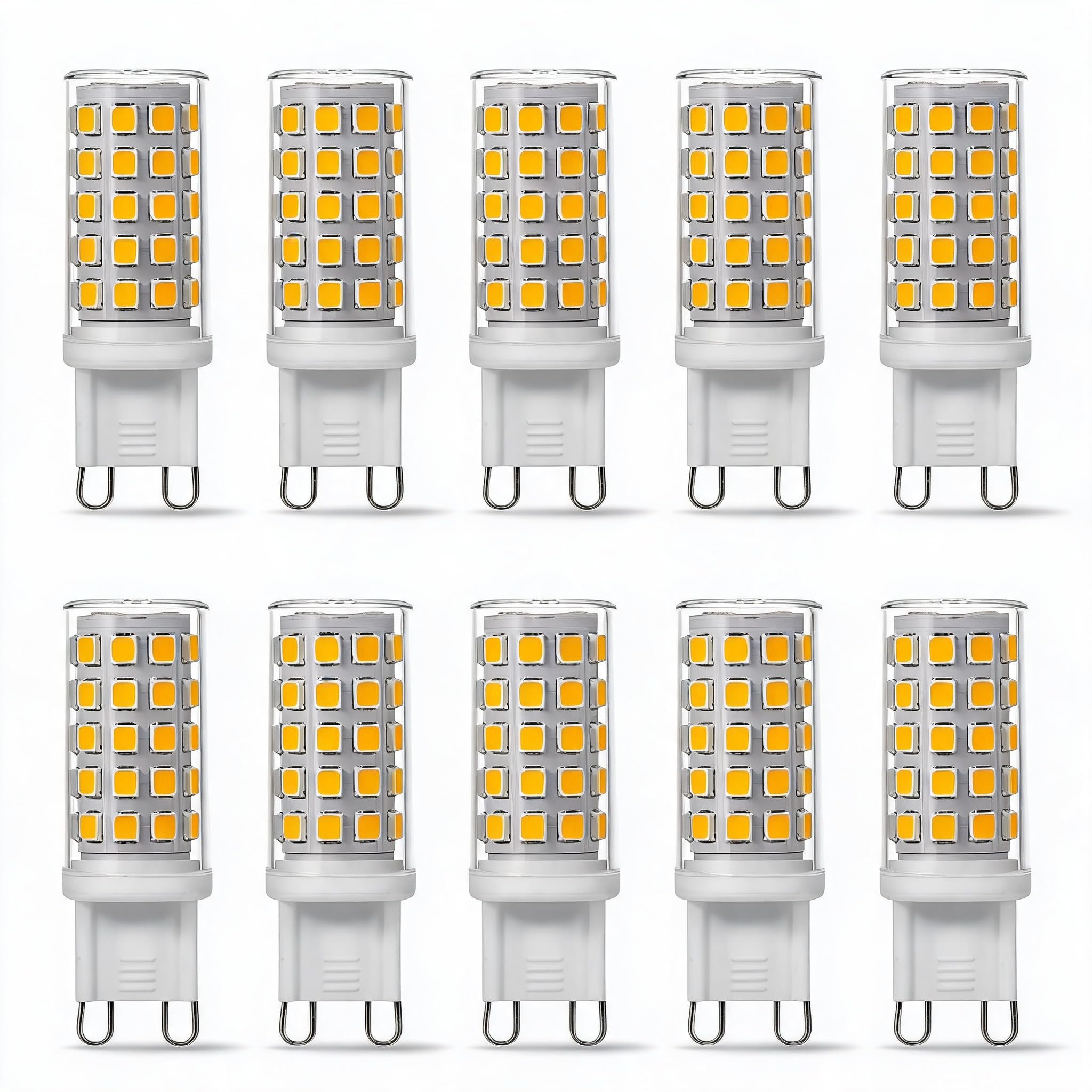 Lumetheus 10PCS G9 LED Bulbs, 220V-240V Wide Voltage, 3W-16W Selectable Wattage, 3000K-6500K Dimmable Color Temperature, Multi-Room Chandelier and SCO White-4500K 220V-240V-6W