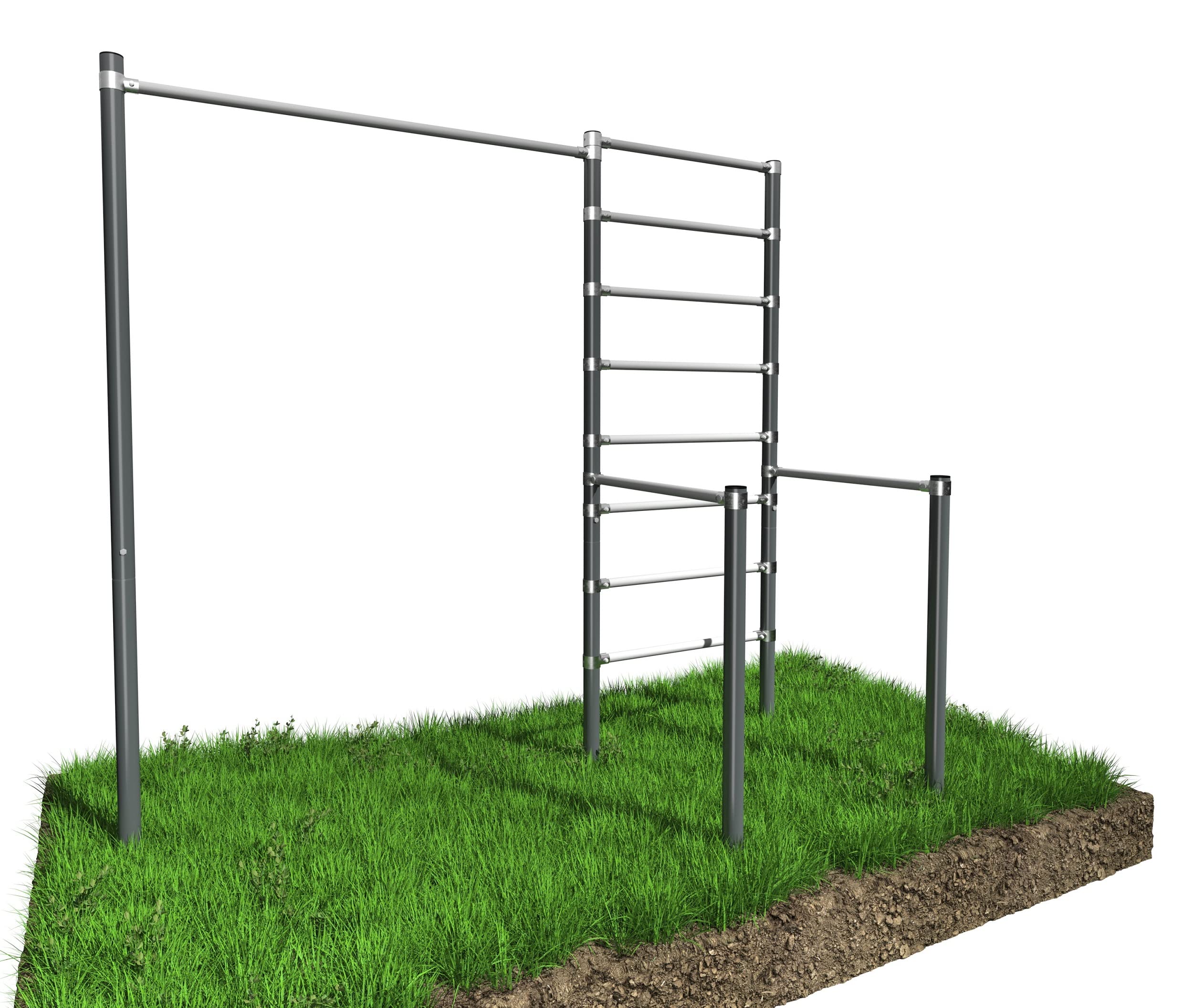 Outdoor Kraftstation Klimmzugstange Barren Dipstation Pull Up Bar Raupenstange Leiter Sprossenwand Stangen Draußen Bis 250 kg ZO7-60