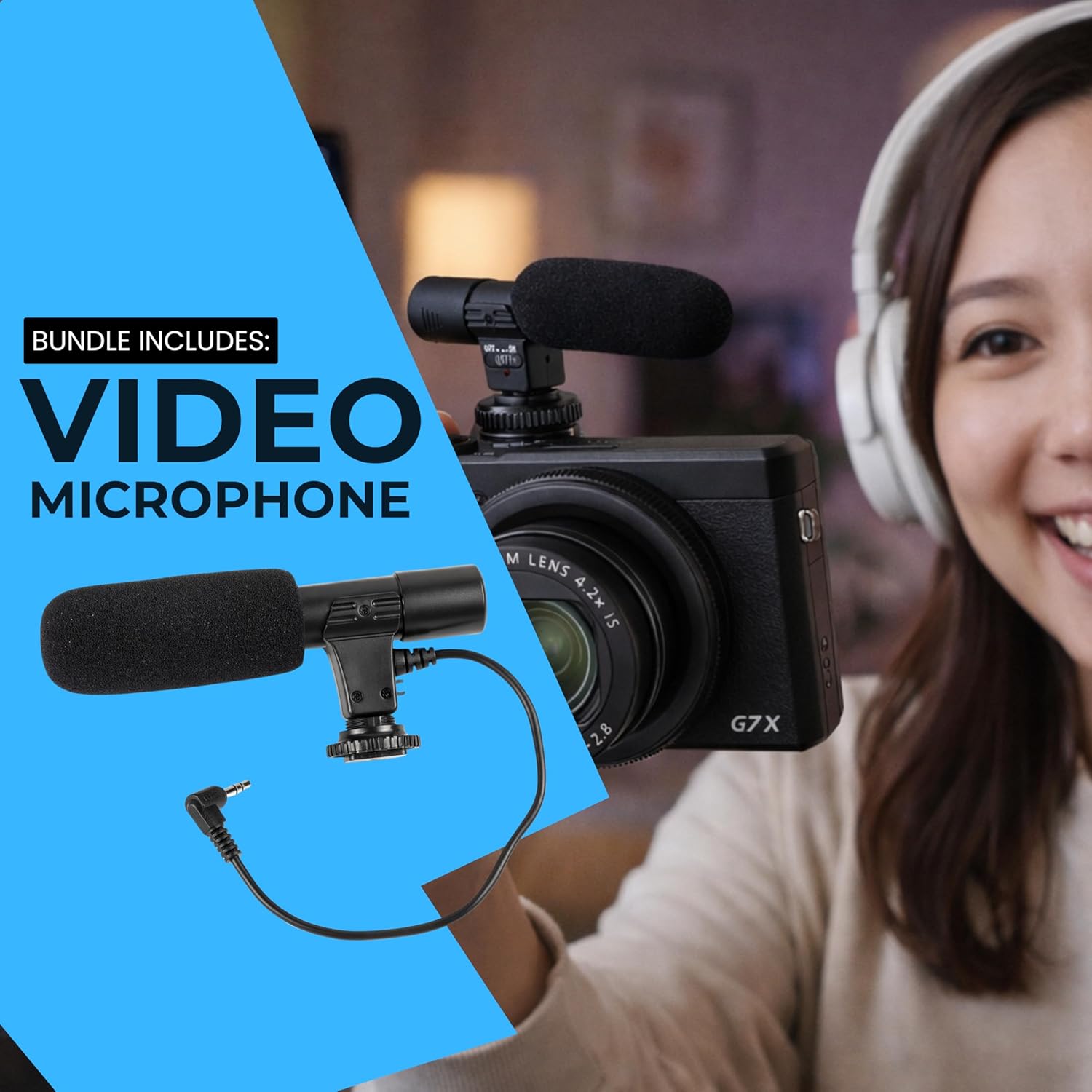 SSE Canon PowerShot G7 X Mark III Digital Camera (Black) Complete YouTube Vlogging Bundle with Mic, 64GB Memory Card, Extra Battery, Charger, Tripod & Travel Case (Renewed)