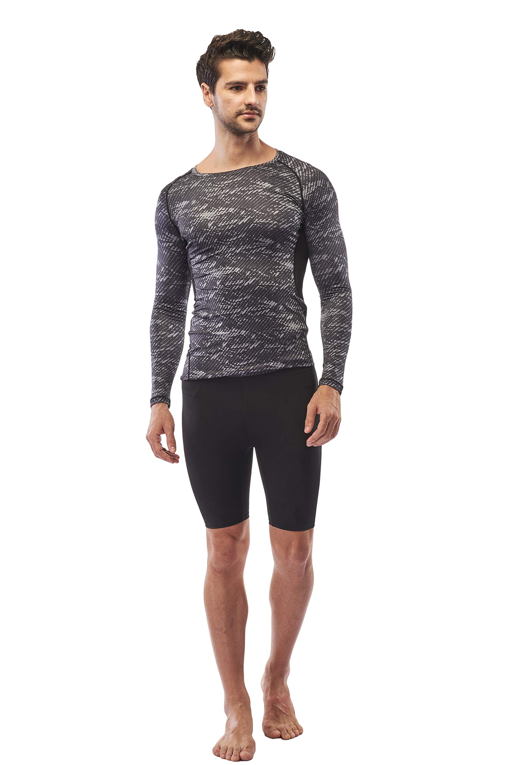 LYCOT Fluid Fashion Men's Spandex Utility Solid -Sports Inner F/S Pattern Gray M