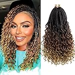 Goddess Box Braids Crochet Hair With Curly Ends 8 Inch Bohomian Box Braids Crochet Braids 8 Packs 3X Crochet Braids Synthetic Braiding Hair Extension for Black Women (8 Inch (Pack of 8), 4-30-27)
