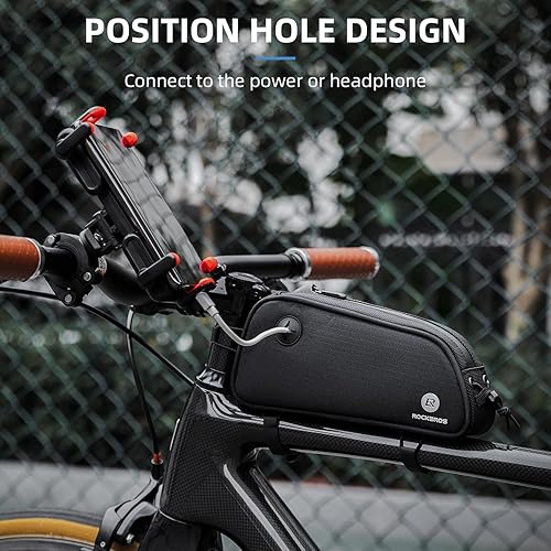 Miniatura 6 de ROCKBROS - Bolsa de bicicleta de tubo superior para bicicleta, bolsa de montura frontal, de accesorios, compatible con iPhone 141312 Pro y Galaxy