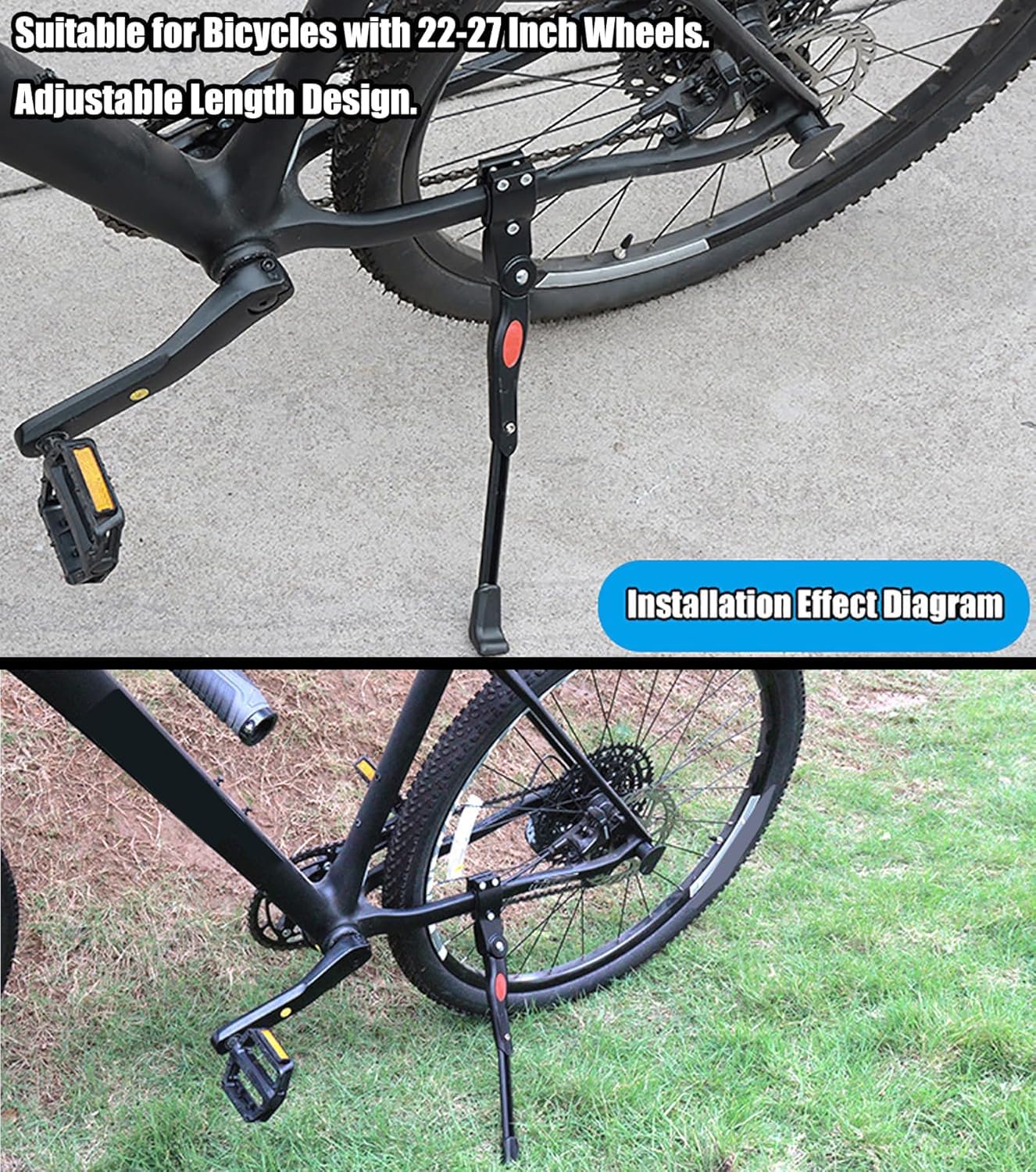 Béquille Réglable Pour Vélo Haibike XDURO FullSeven 2019 – Alliage Aluminium, Antidérapant, Compatible Roues 24-27,5 Pouces