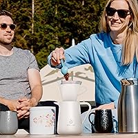Vista 7 de Ideus Insulated Pour Over Coffee Maker 20oz, Stainless Steel Coffee Pot Pour Over Set Camping Coffee Carafe BPA-Free with Dripper for Home, Office &