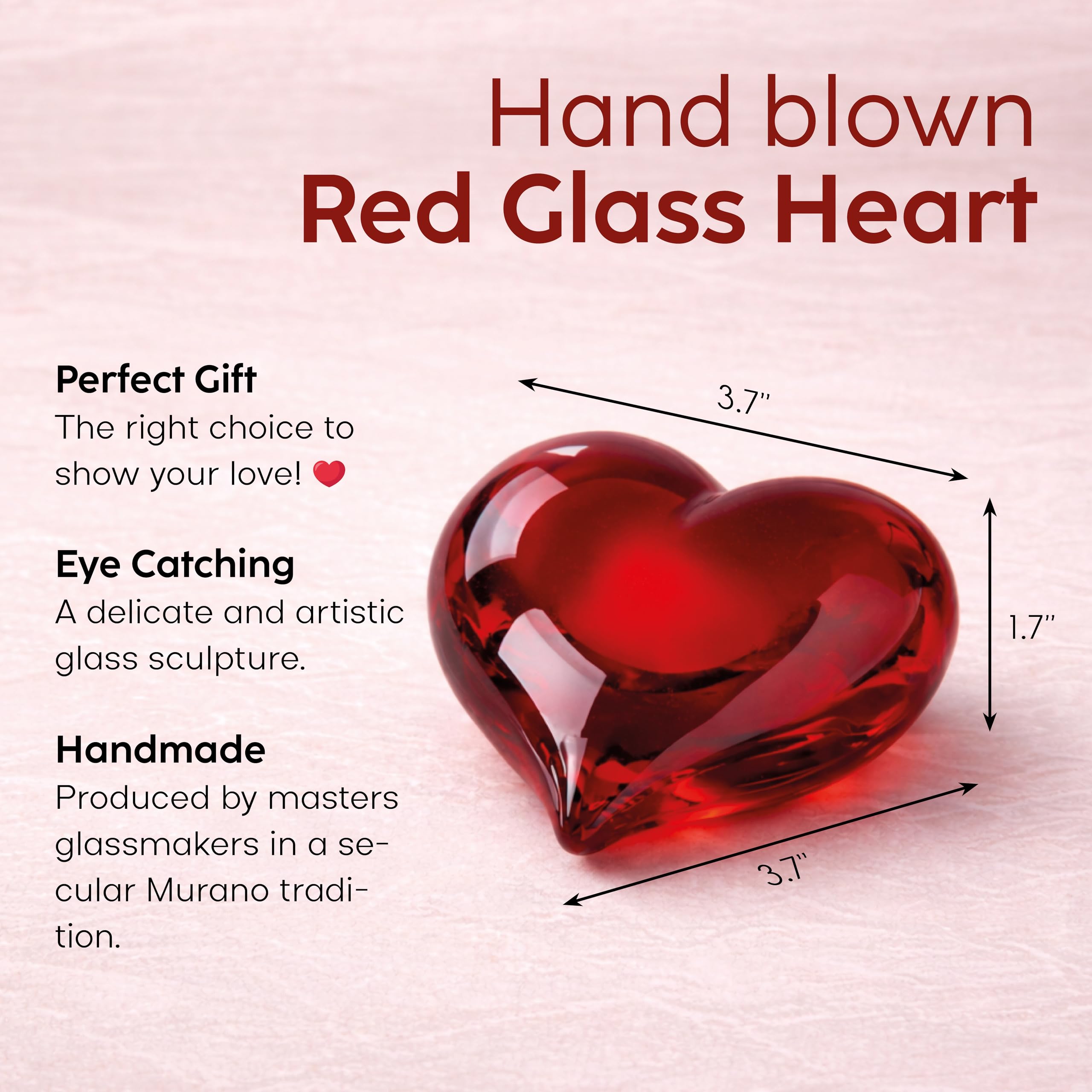 Amazon.co.jp: Cá D'oro ミディアムレッドハートガラス ペーパー