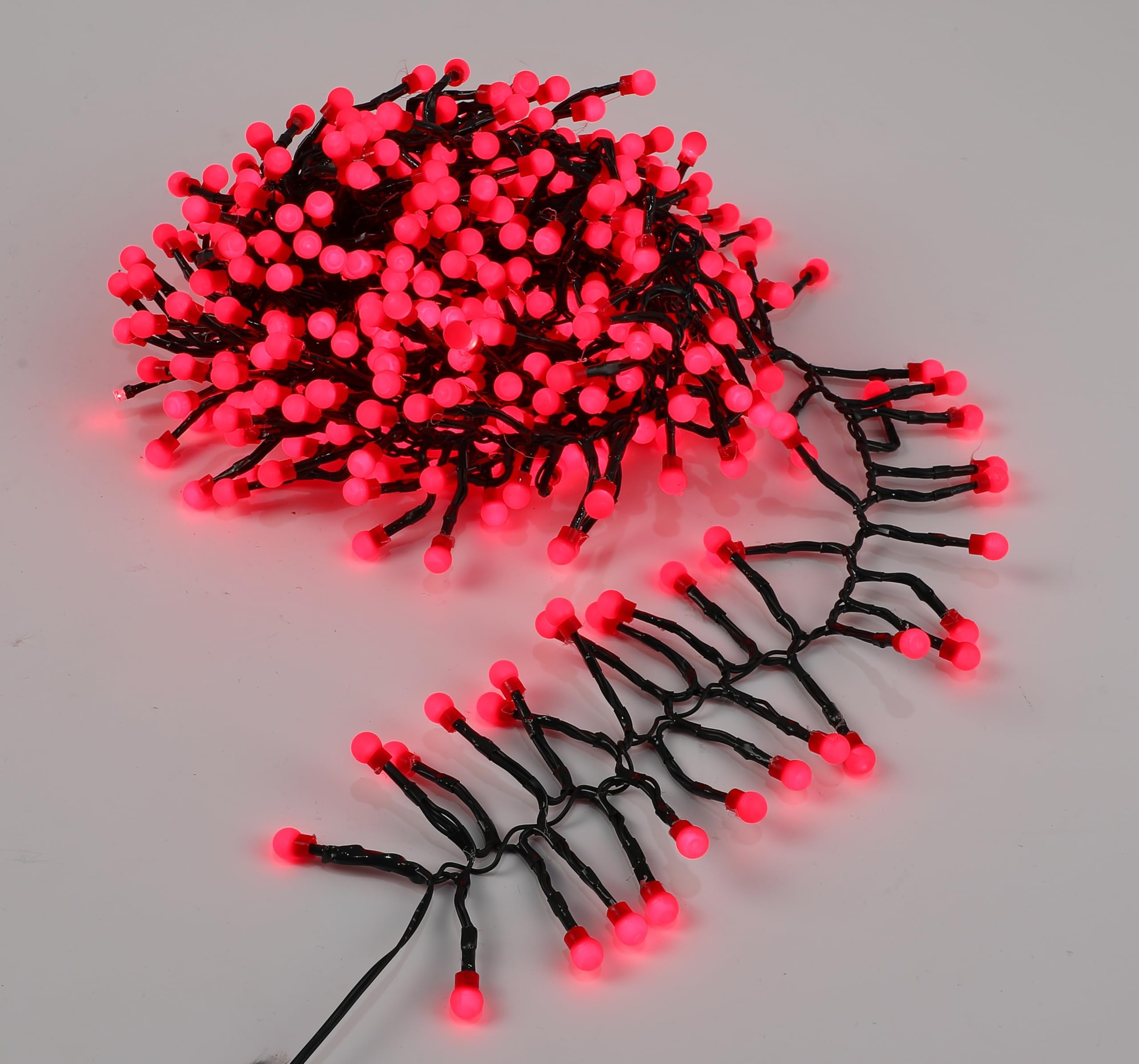 AMOS 500 Berry Cluster LED Lights with Multi-Action Timer โ Perfect for Indoor & Outdoor (Berry Red)