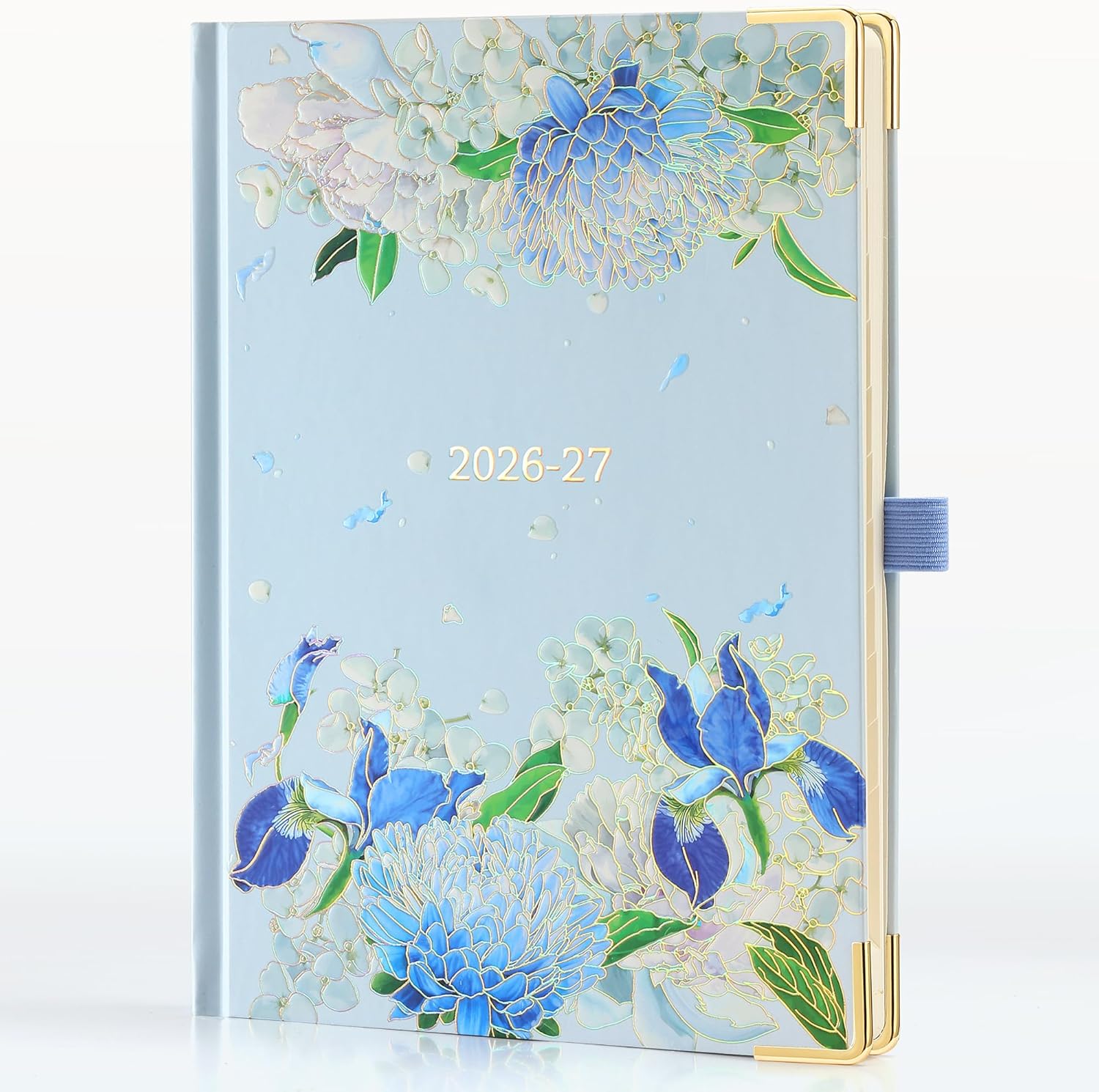 Planner 2026-2027 Weekly & Monthly Planner, 18 Month Academic Calendar July 2026 – Dec 2027, Horizontal Layout with Monthly Tabs, 3D Designed Flower Hardcover, Sky Blue