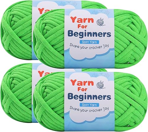 Hilo fácil para principiantes, hilo grueso grueso de 1.76 x 1.76 oz con costuras fáciles de ver, hilo de relleno de algodón con accesorios de