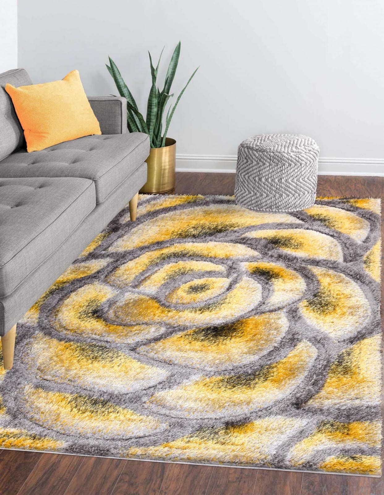 Buy SHAZ HOME Classic Designers Modern Shimmer Shaggy Rugs Luxury 3D