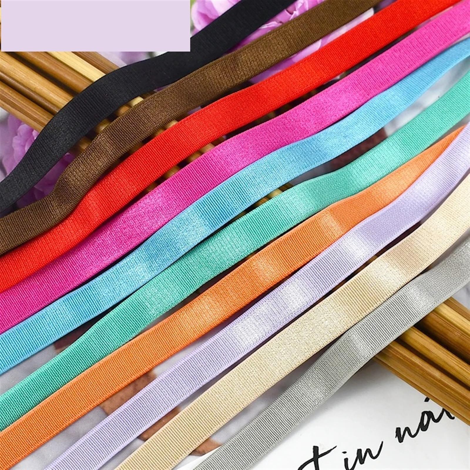 Bande Elastiche 10/20/50 Metri 10 mm Fasce Elastiche in Nylon for Biancheria Intima Reggiseno Spalline Elastico Tracolla Fai da Te Decorazione Abbigliamento Accessori Cucito(Black,50Meters)