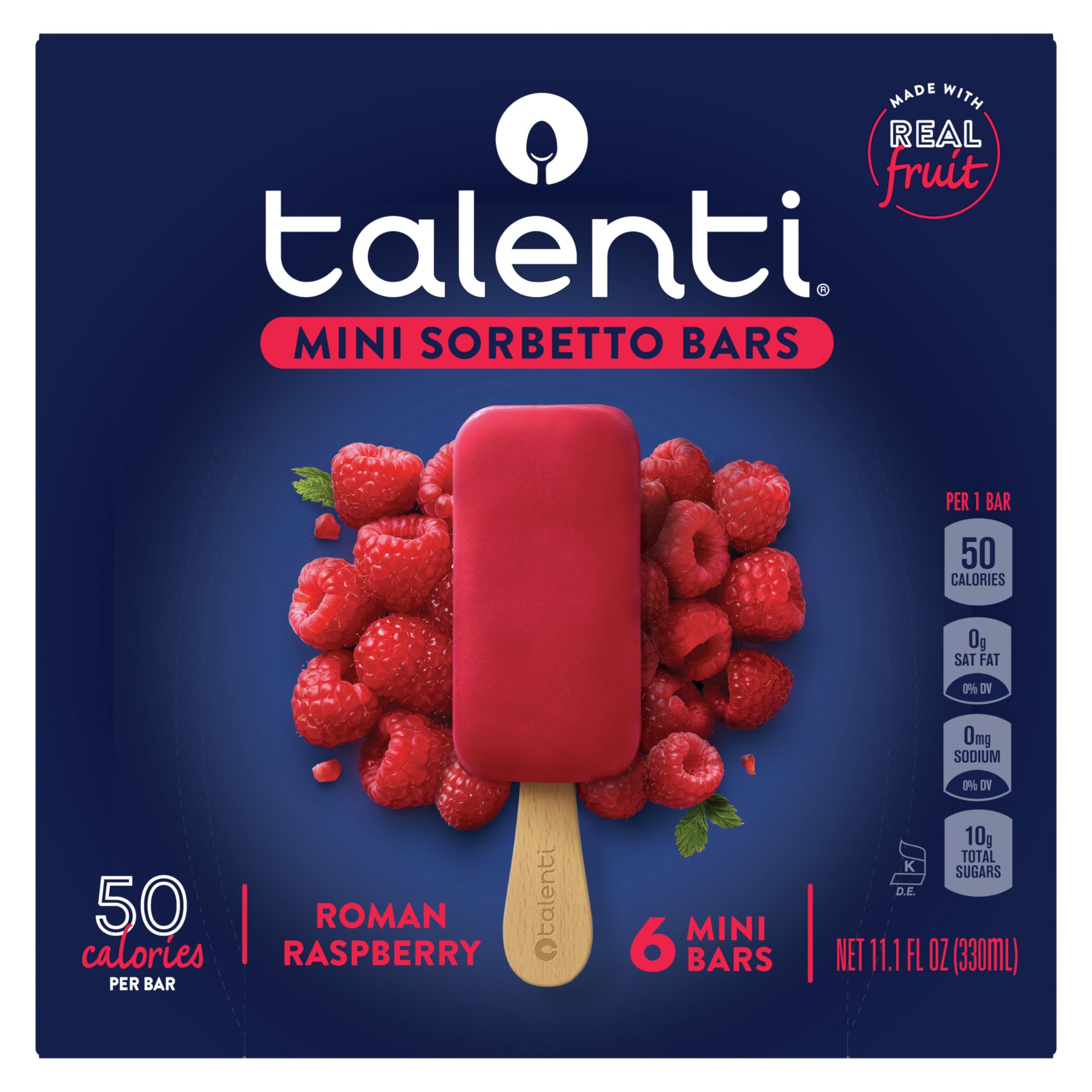 Amazon.com: Talenti Mini Sorbetto Bar Roman Raspberry 6 count Dessert ...