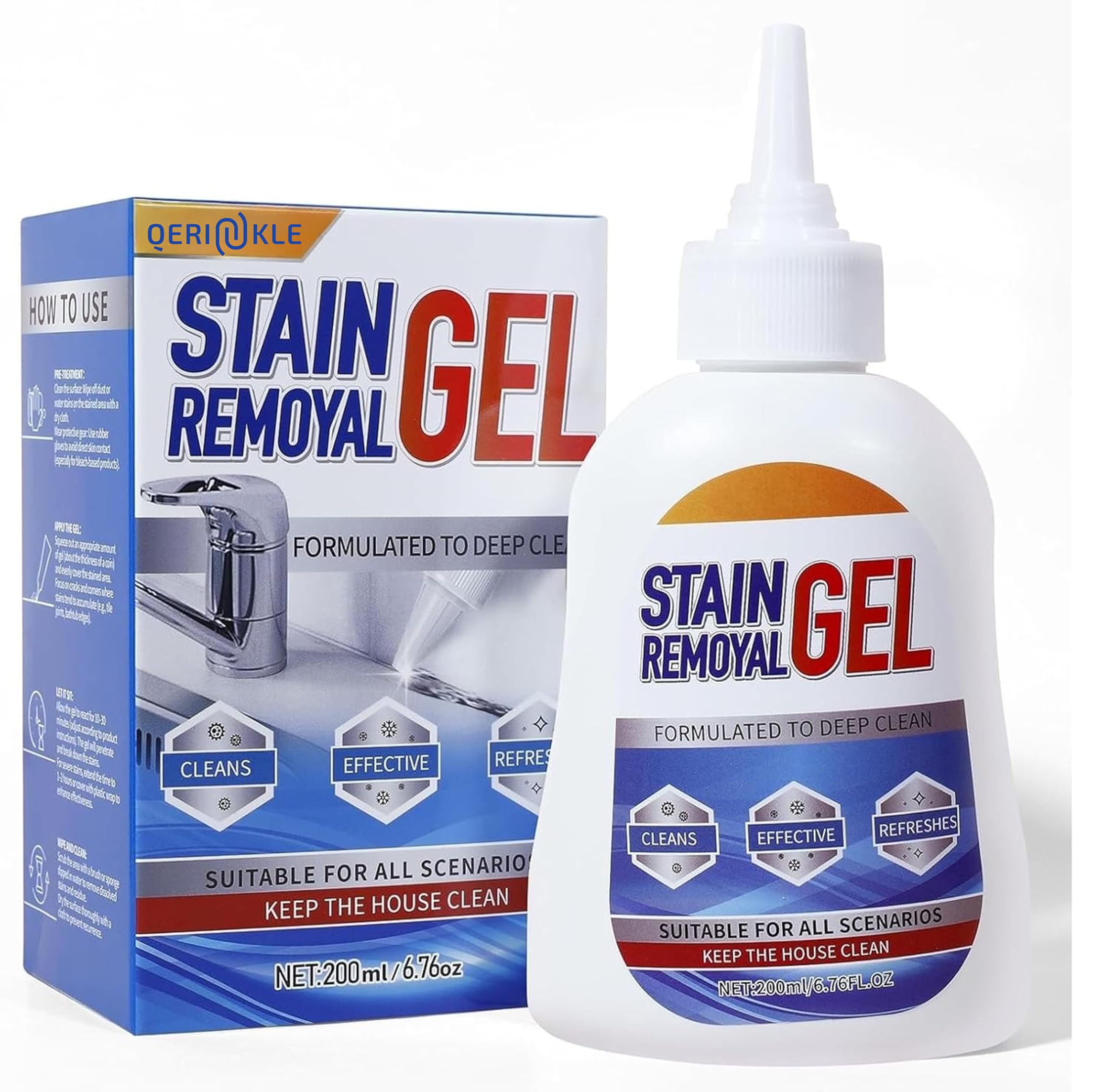 Mold Stain Remover Gel Use on Washing Machine Gasket,Sink,Shower and Bathroom Grout - Front Load Washer Cleaning Solution,Heavy Duty Stain (1, 200 ml)-picture-19