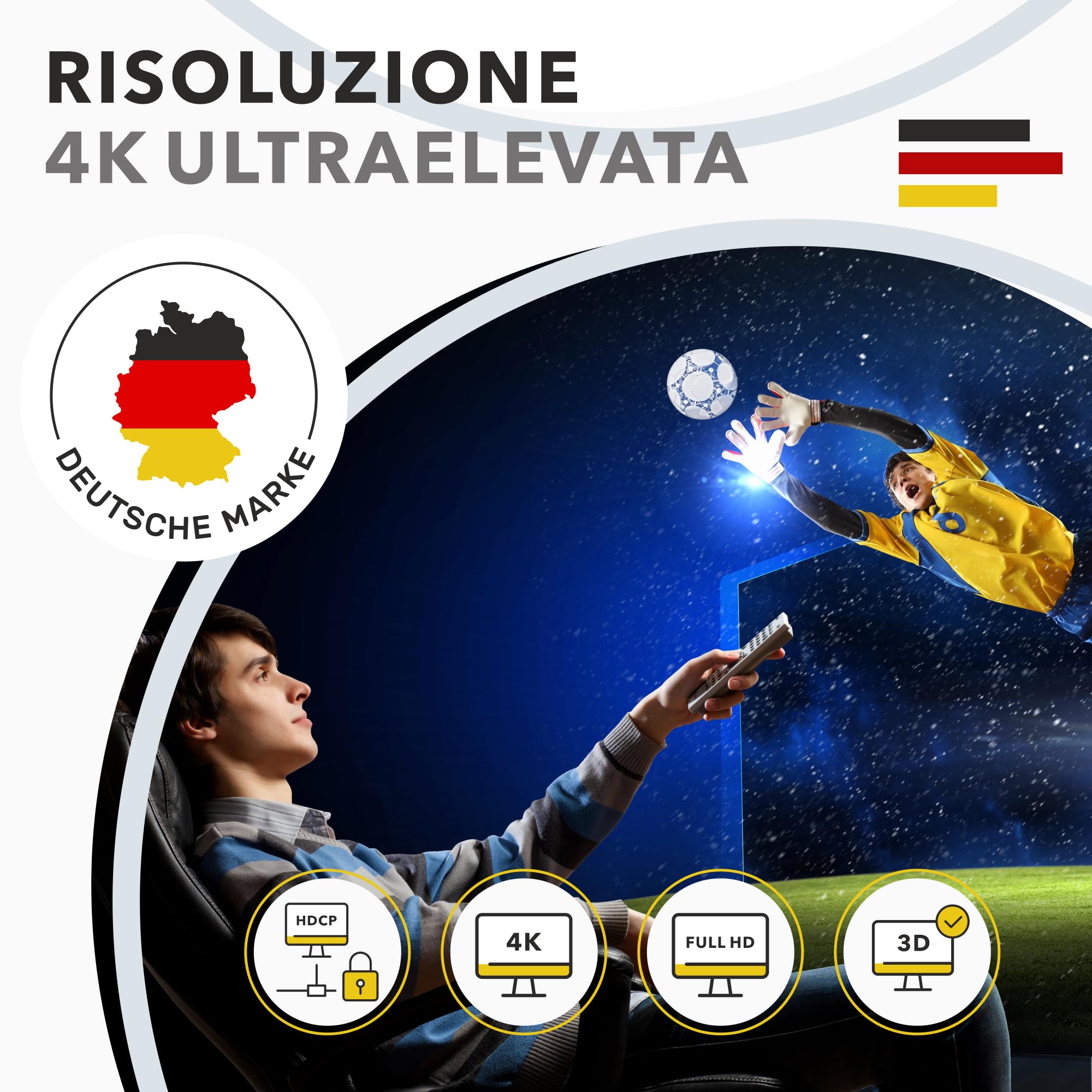 RedStar24 HDMI Splitter 4K@60Hz, 1 In 2 Out Ripartitore HDMI, Sdoppiatore hdmi 1 ingresso 2 uscite, supporta HDCP, 4K, 3D, UHD, 1080P - Compatibile con Xbox, PS4, Roku, Firestick, HDTV e Apple TV