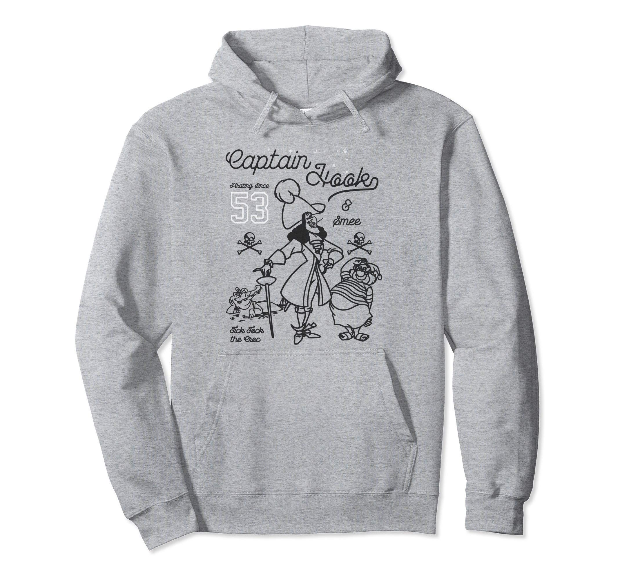 Disney Peter Pan Captain Hook And Mr. Smee Outline Sketch Pullover Hoodie