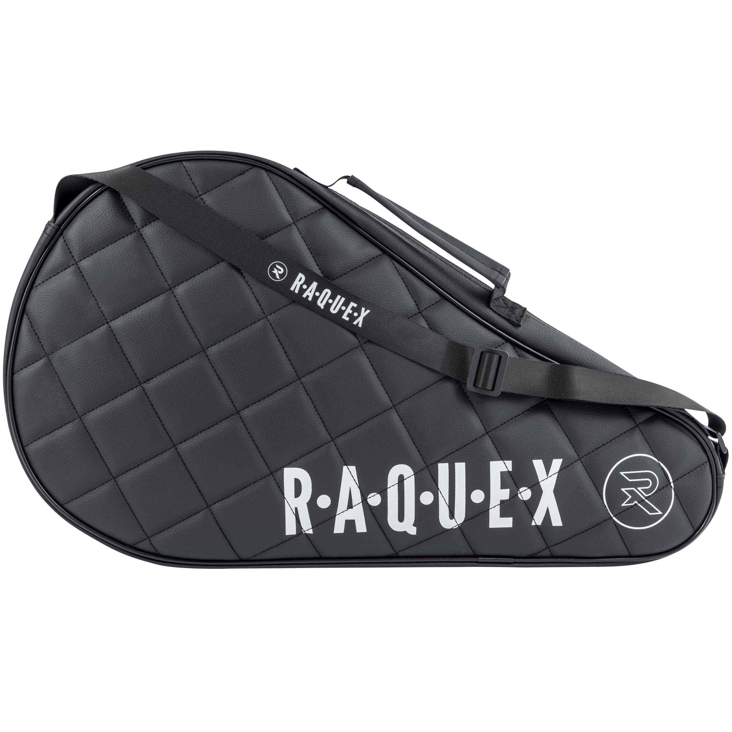 Raquex Elite Padel pokrowiec na rakietę - niebieska lub czarna na 1 rakietę - pikowana torba ze sztucznej skóry dla mężczyzn i kobiet, wyściełany ochraniacz na rakietę Padel, luksusowy prezent