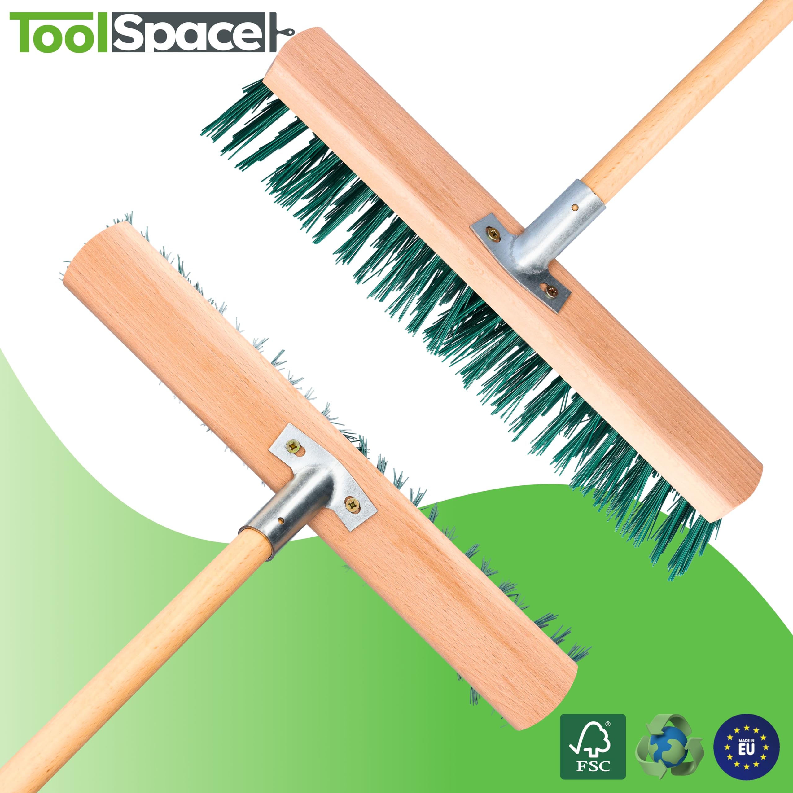 ToolSpace Spazzola per la pulizia stradale e pavimentazione, scopa stradale 40 cm, per uso esterno, scopa da giardino