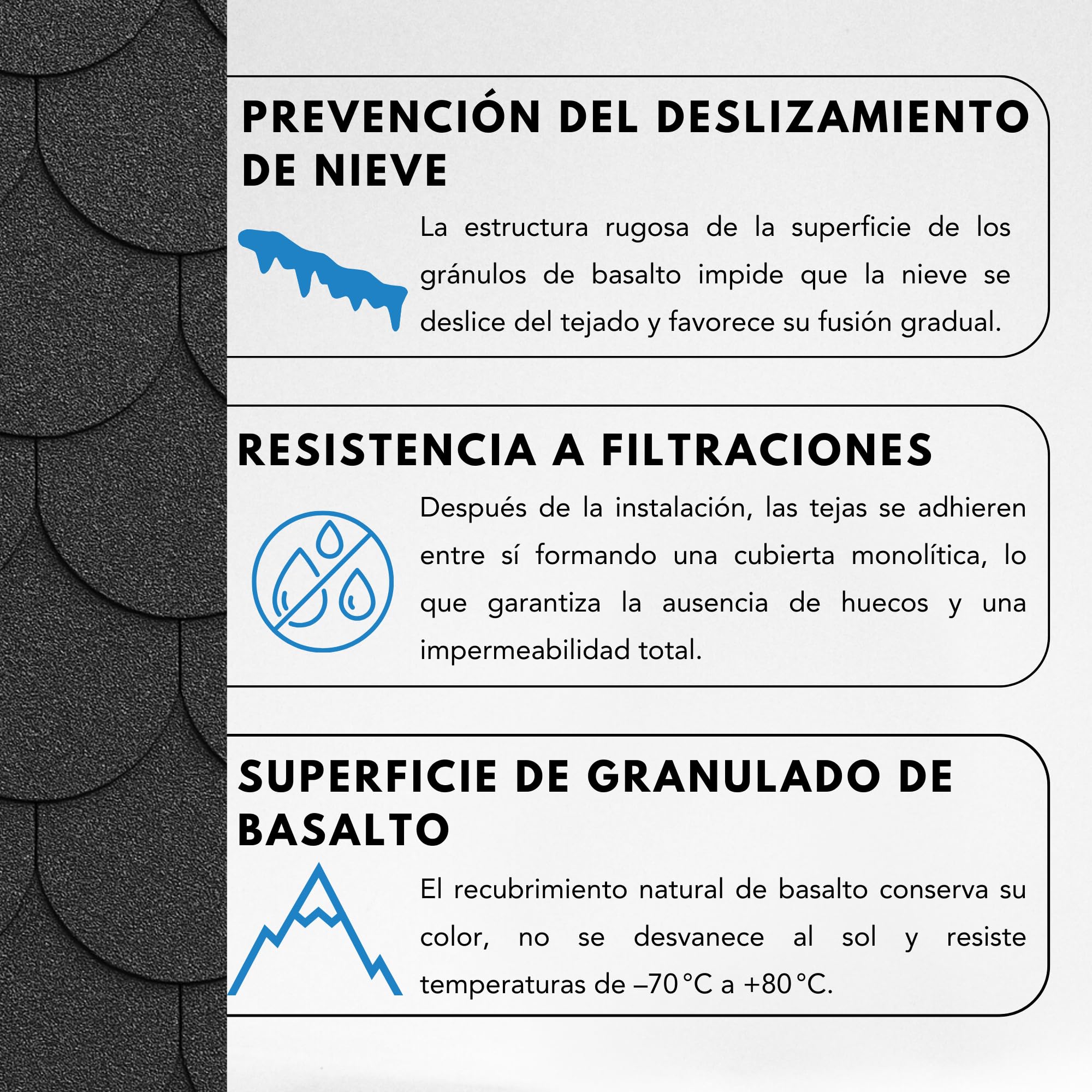 Tejas bituminosas Beaver B-BLACK de color negro - la techumbre bituminosa