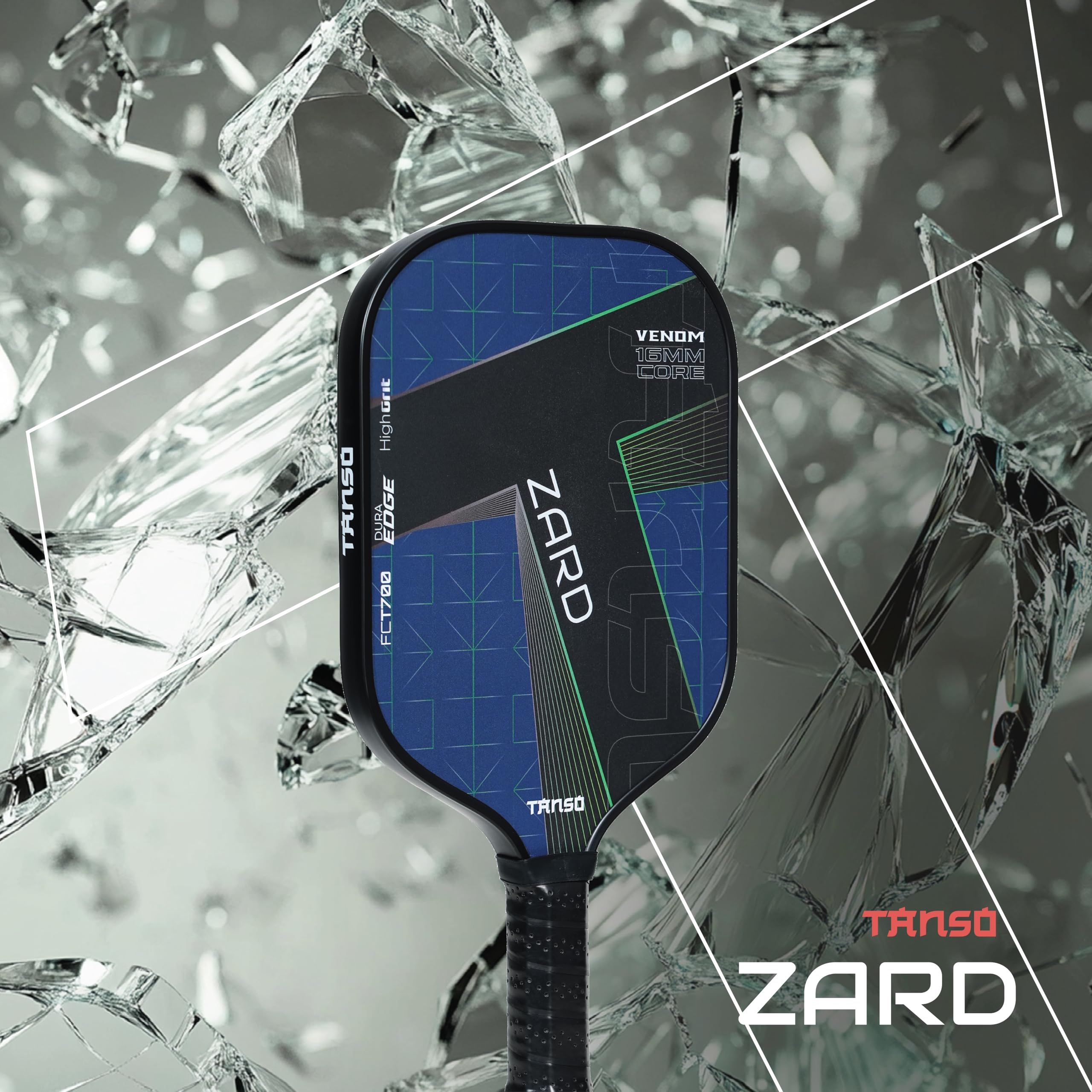 TANSO Zard Venom T700 Pickleball Paddle (Hight Grit Surface Carbon