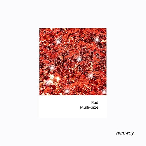Miniatura 2 de Hemway Craft Glitter - Mezcla de purpurina fina gruesa de varios tamaños para manualidades vasos de resina decoración de pintura epoxi cosméticos