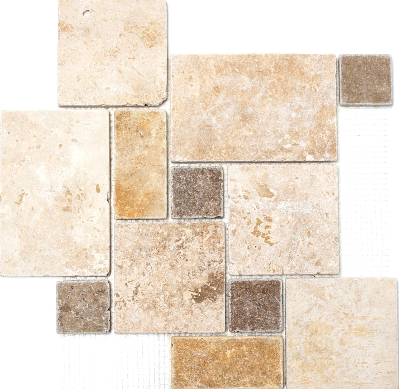 Mosaïque réseau mosaïque miroir mural de carrelage mural ou la cuisine Mini Pattern Mix travertinetravertin la pierre naturelle