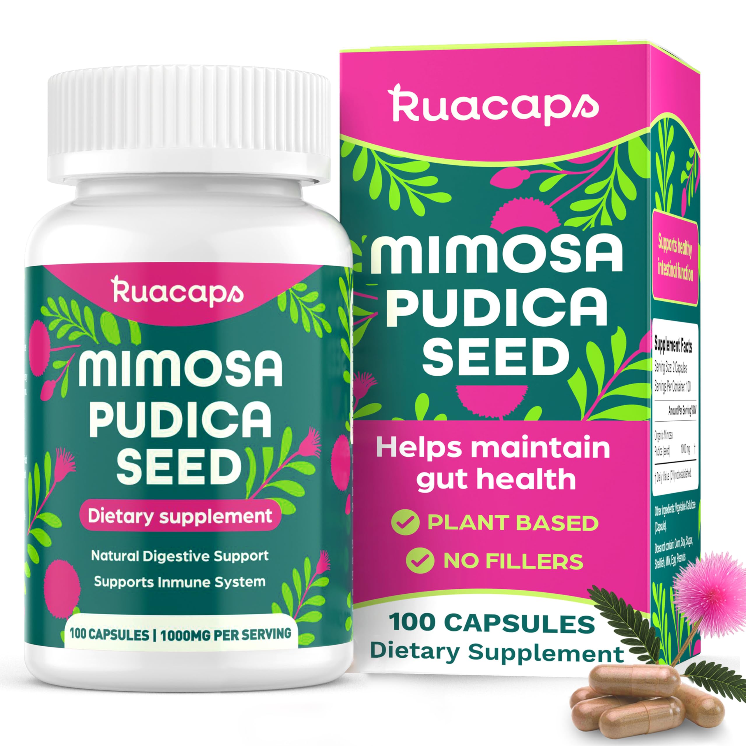 RUACAPS Mimosa Pudica Seed Capsules