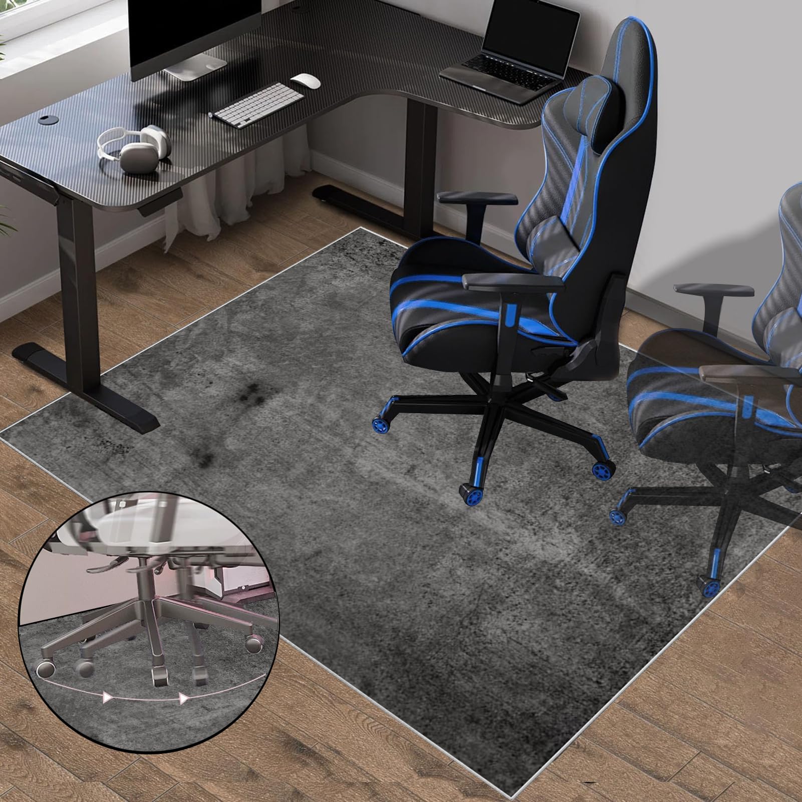 Alfombrilla para Silla de Oficina, Protector Suelo Silla Ruedas, Alfombra Silla Gaming, Alfombrilla de Protección para Suelos Duros, Alfombrilla para Protección de Suelo de hogar 120 x 150 cm