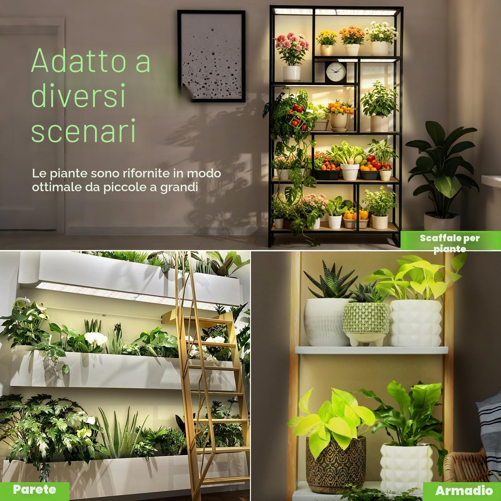 8 Pezzi Lampada Per Piante Da Interno,1080 LEDs Spettro Completo
